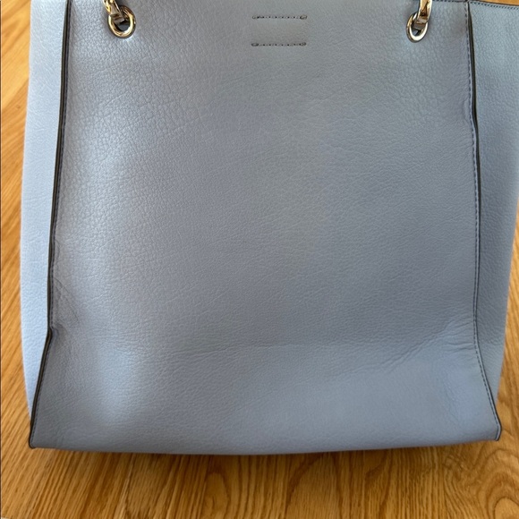 Calvin Klein Vegan Pebbled Leather Reyna North/South Tote. Periwinkle blue. - Picture 6 of 9